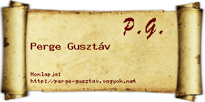 Perge Gusztáv névjegykártya